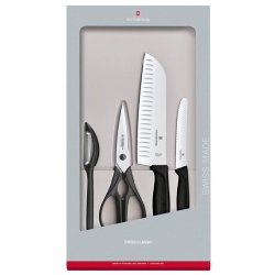 Набор ножей кухон. Victorinox Swiss Classic Kitchen (6.7133.4G) компл.:4шт черный подар.коробка