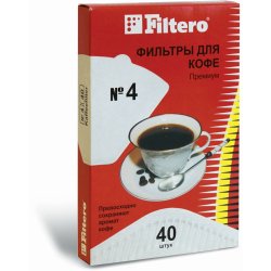 Фильтры для кофе для кофеварок Filtero Premium №4 белый 1х4 (упак.:200шт)