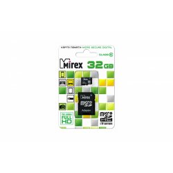 Mirex microSDHC 32Gb Class 10 + адаптер (13613-AD10SD32)