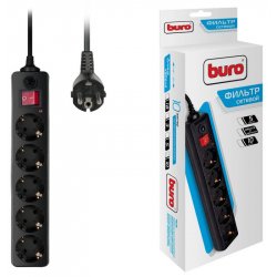 Сетевой фильтр Buro 500SH-10-B 10м (5 розеток) черный