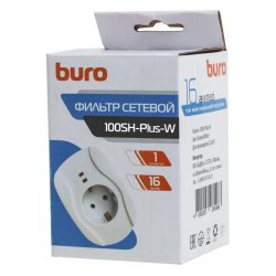Сетевой фильтр Buro 100SH-Plus-W (1 розетка) белый