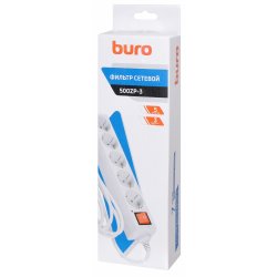Сетевой фильтр Buro 500ZP-3 3м (5 розеток) белый